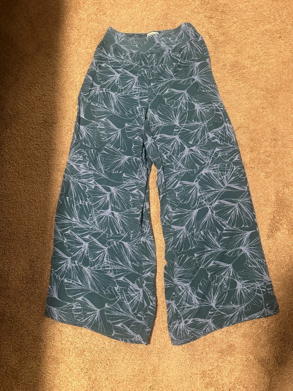 O'Neill Teal Floral Wide-Leg Beach Pants